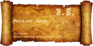 Mentzer Bese névjegykártya